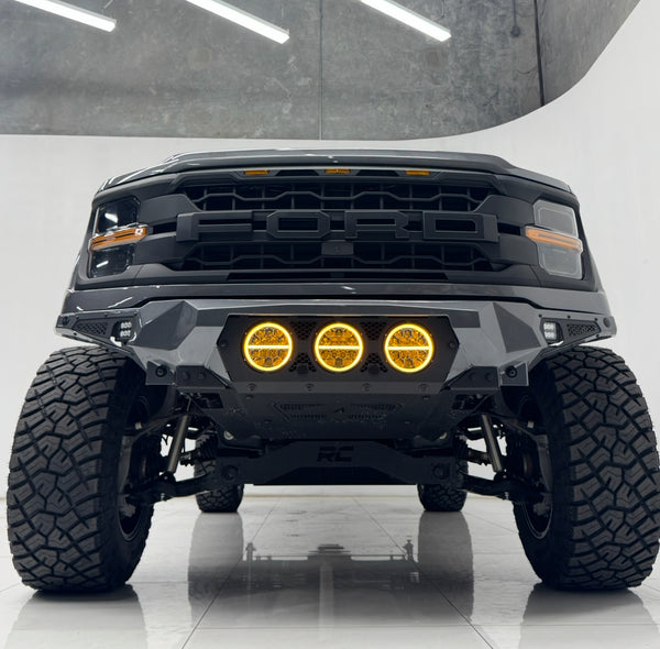 Soflo Customs Raptor R Steel Front Bumper w/ LED Lights for Ford F150 2021–2025 (Fits Raptor ...
